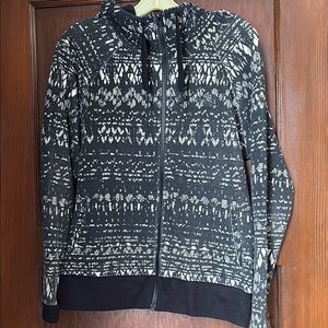 The North Face Black and White Full Zip Hooded Sweatshirt